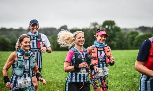 Women and men running