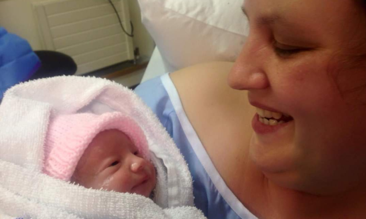 Laura and her new born baby girl